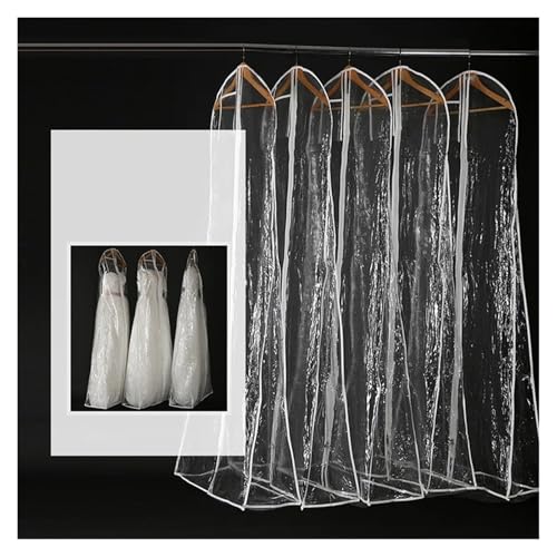 Transparent Yarn Wedding Dress Dust Cover With Zipper Bride Gown Storage Bag Garment Clothing Case Clothes Dustproof Cover(1.6m)4