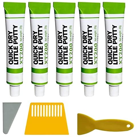5Pcs Gogolonge Fiberglass Boat Repair Paste Kit, XT200 Quick Dry Little Putty, Instafix Fiberglass Boat Repair Paste Car Scratch Remover Touch Up Paste Fix Tools for Scratches, Cracks, Gouges (Yellow) Cover