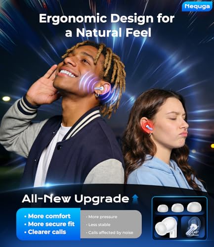 Image of Wireless Earbuds Bluetooth Headphones, 50H Playtime Ear Buds with Mic, LED Digital Display Charging Case, IPX7 Waterproof, Deep Bass Stereo, in-Ear Earphone for iPhone Andriod Phone - Arctic