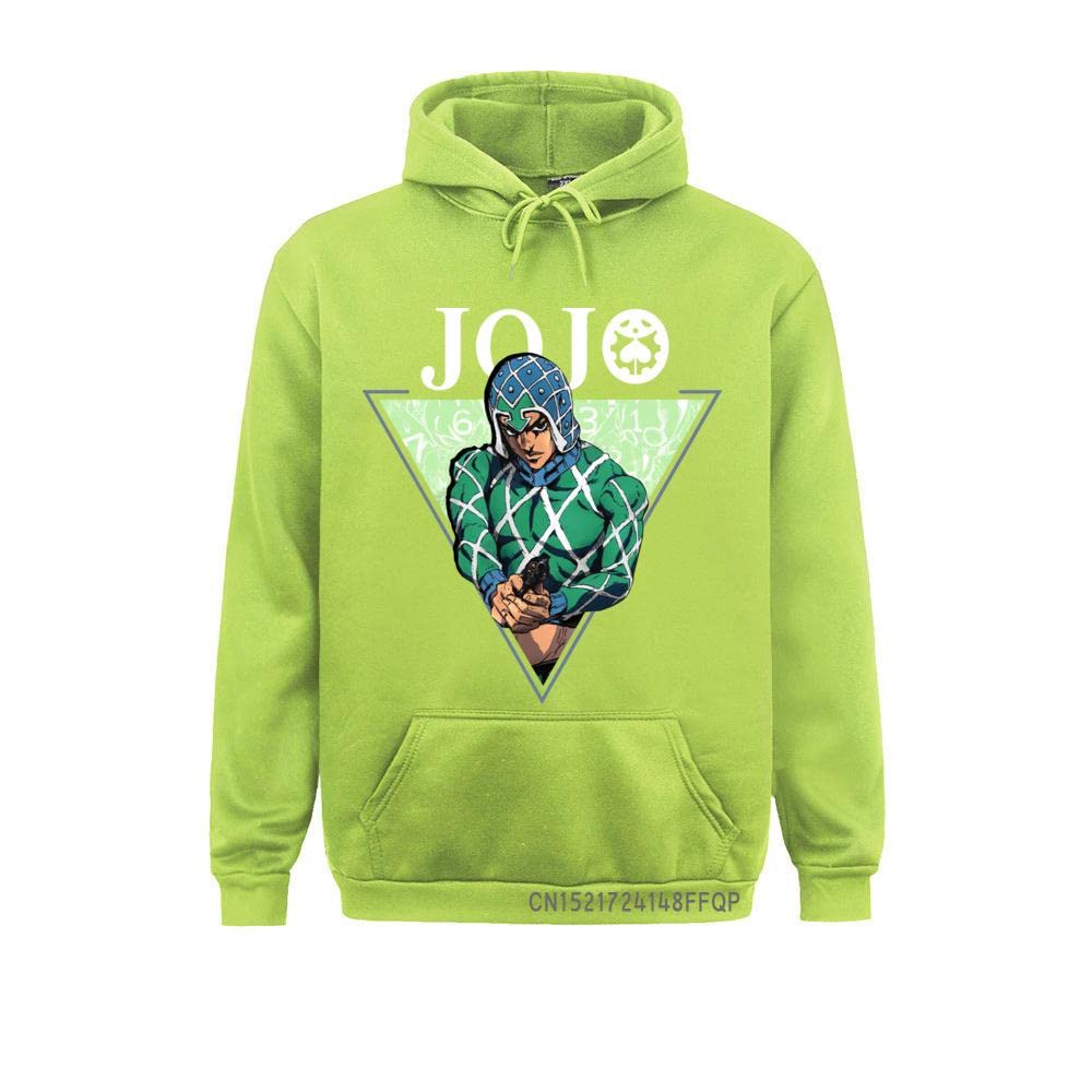 GenericCool JoJos Bizarres Adventures Hoodie For Men Cartoonist Manga Guido Mista Sweats Funny Slim Fit Cozy Sweatshirt Gift Idea (Ligh green, XXL)