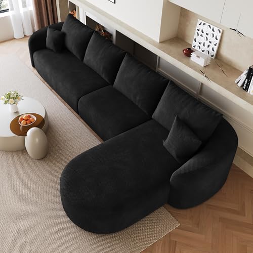 Sofá sin desconchar modular de esquina profunda con función de dormir en tejido chenilla suave 2