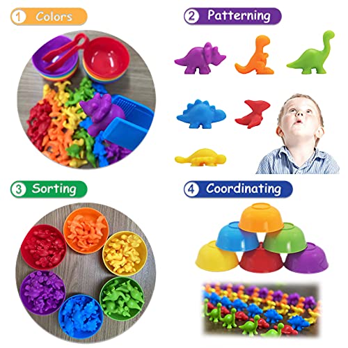 Abcaptain Counting Dinosaur Matching Game With Sorting Cups, Color Classification And Sensory Training Educational Learning Toys Set Gift For Toddlers Preschool Ages 3 Years And Up #TOP3