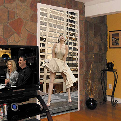 Vanyear 3D Door Wallpaper Home Decoration Self-Adhesive Vinyl Removable Door Wall Mural Stickers 30.3X78.7" Marilyn Monroe Statue #TOP5