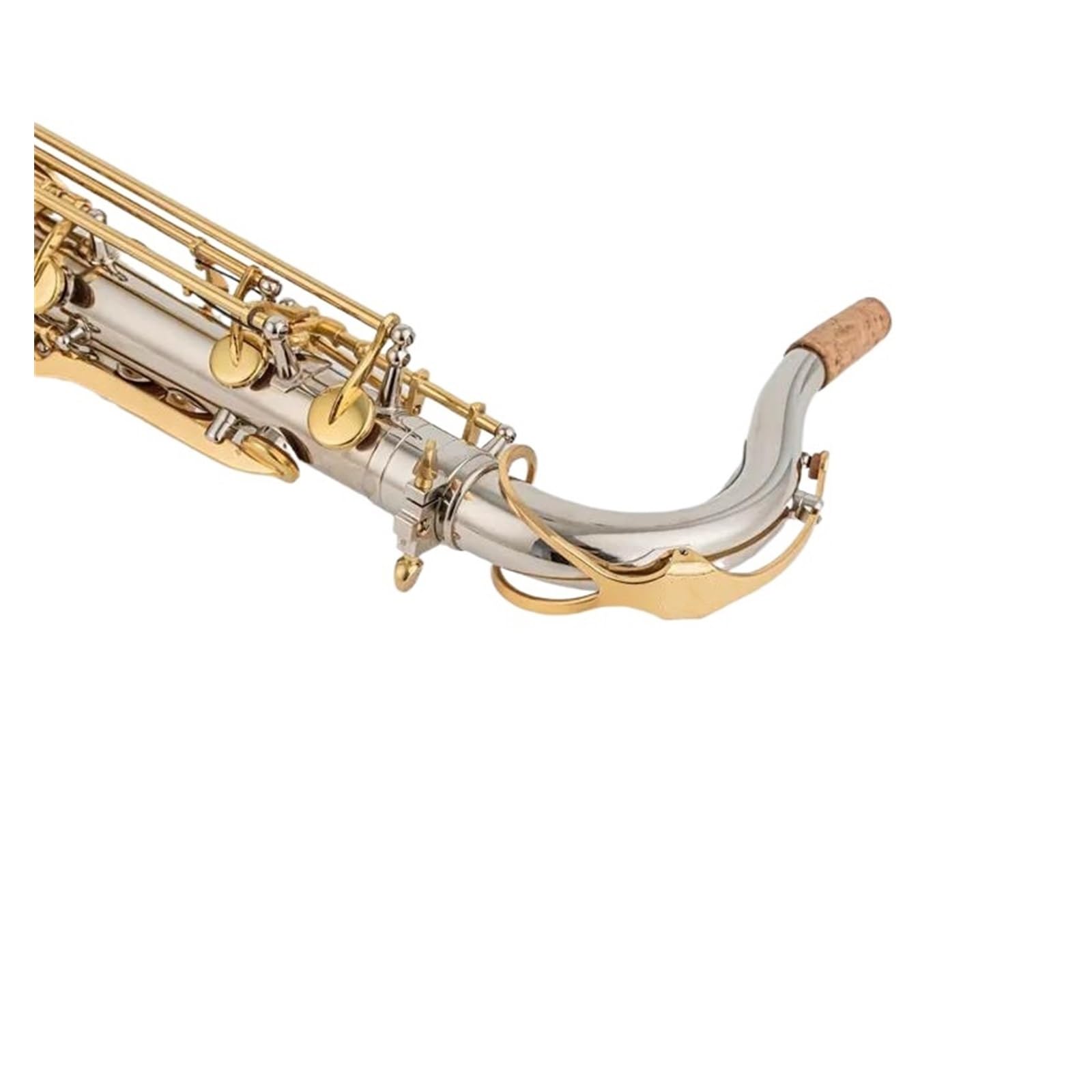 Saxofón Instrumentos Musicales Saxofón Tenor Tono BB Tubo Niquelado Llave Dorada Saxofón con Estuche Boquilla (Color : 02)