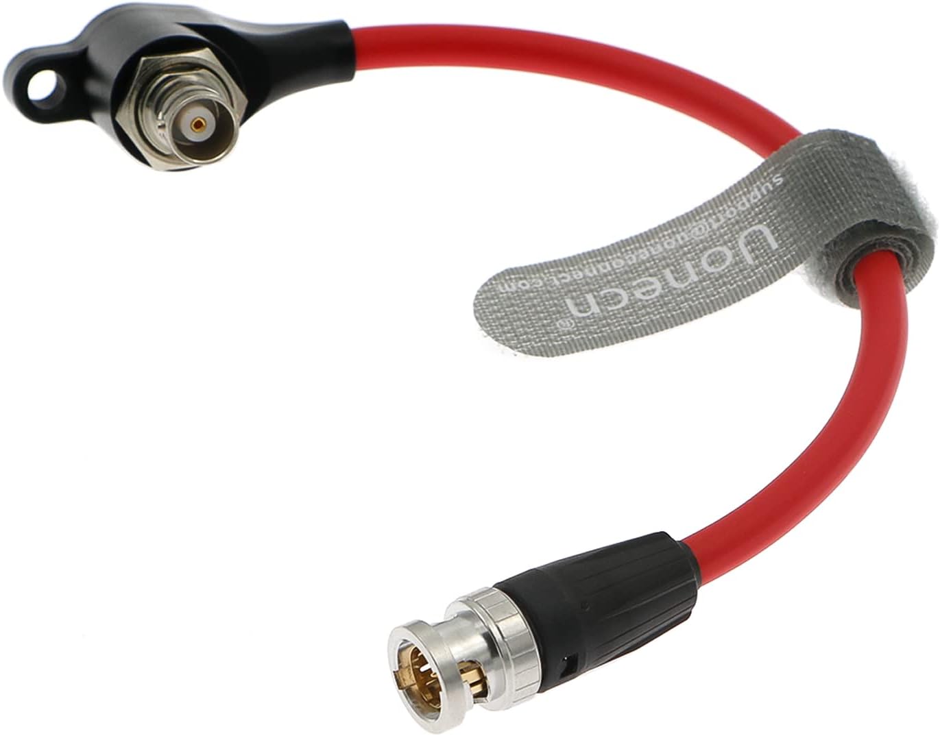 Uonecn HD SDI-Protector Cable SDI Cord Galvanic-Isolators BNC Male to Right Angle BNC Female for RED-Komodo Camera 20CM (Red)