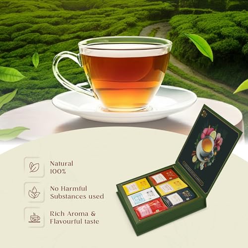 Image of Assorted Green Tea Sampler Combo Variety Gift Pack, 6 Flavours, 36 Tea Bags