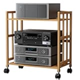 2/3/4-Layer AV Media Stand - Free Standing Audio Rack Cabinet for HiFi Audio Equipment, DAC, Amplifier - Corner Shelf with 4 Universal Wheels (75cm Height, 60cm Length)