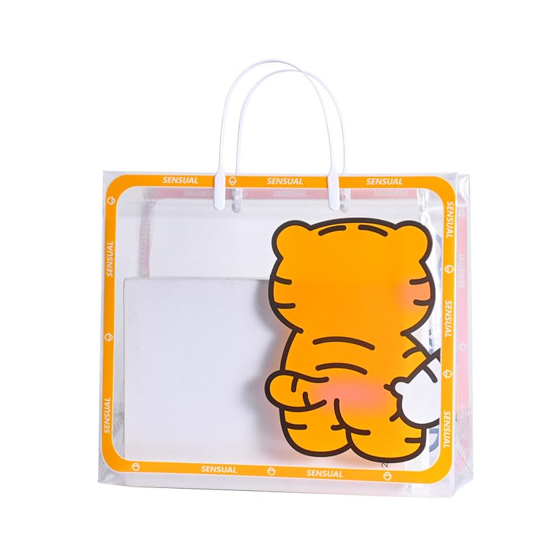 Sac emballage cadeau PVC tigre transparent fini les déchirures