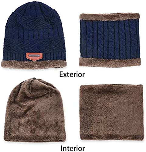 Image of Woolen Winter Cap with Neck Scarf for Boys and Girls /Kids Winter Cap (Age 5-14 Years)