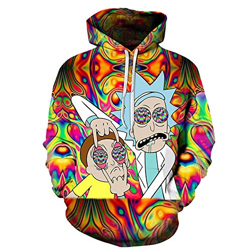 Lichee Men 3D Printed Hoodies Cartoon Pullover Funny Anime Long Sleeve Pocket Sweatshirt (X-Large, 899)