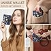 Kelvoris Skull Mushroom Snake Night Small Rfid Women Wallet Bifold Zipper Coin Pocket PU Leather Compact Cash Credit Card Holder Travel Wallet for Female Ladies Teen Girls 1 ID Window 10 Card Slots