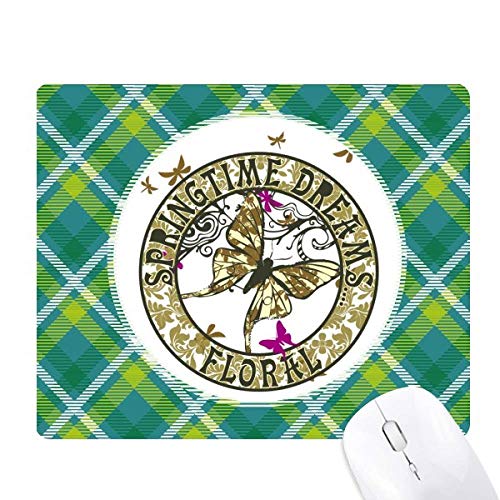 Tapis de souris printemps papillon lettre cercle grille pixel verte
