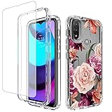 Coque de téléphone portable pour Motorola E20, coque de protection intégrale avec motif floral transparent. Le dos est composé de TPU souple et fin, il révèle l'élégance naturelle de votre téléphone tout en le protégeant contre les dommages. Et il s'adapte parfaitement et donne à votre téléphone un look mignon.