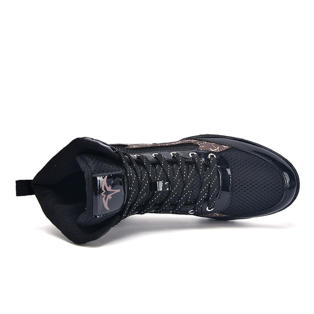 Chaussures de Lutte pour Hommes, antidérapantes, pour entraînement de Kickboxing, Powerlifting, Musculation et haltérophilie,Noir,40 EU