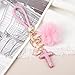 Cross Keychain, Glitter Cross Keys Ring Rhinestones Fashionable Bling Crystal Key Chain for Bag Key Phone Car Accessories(Pink)
