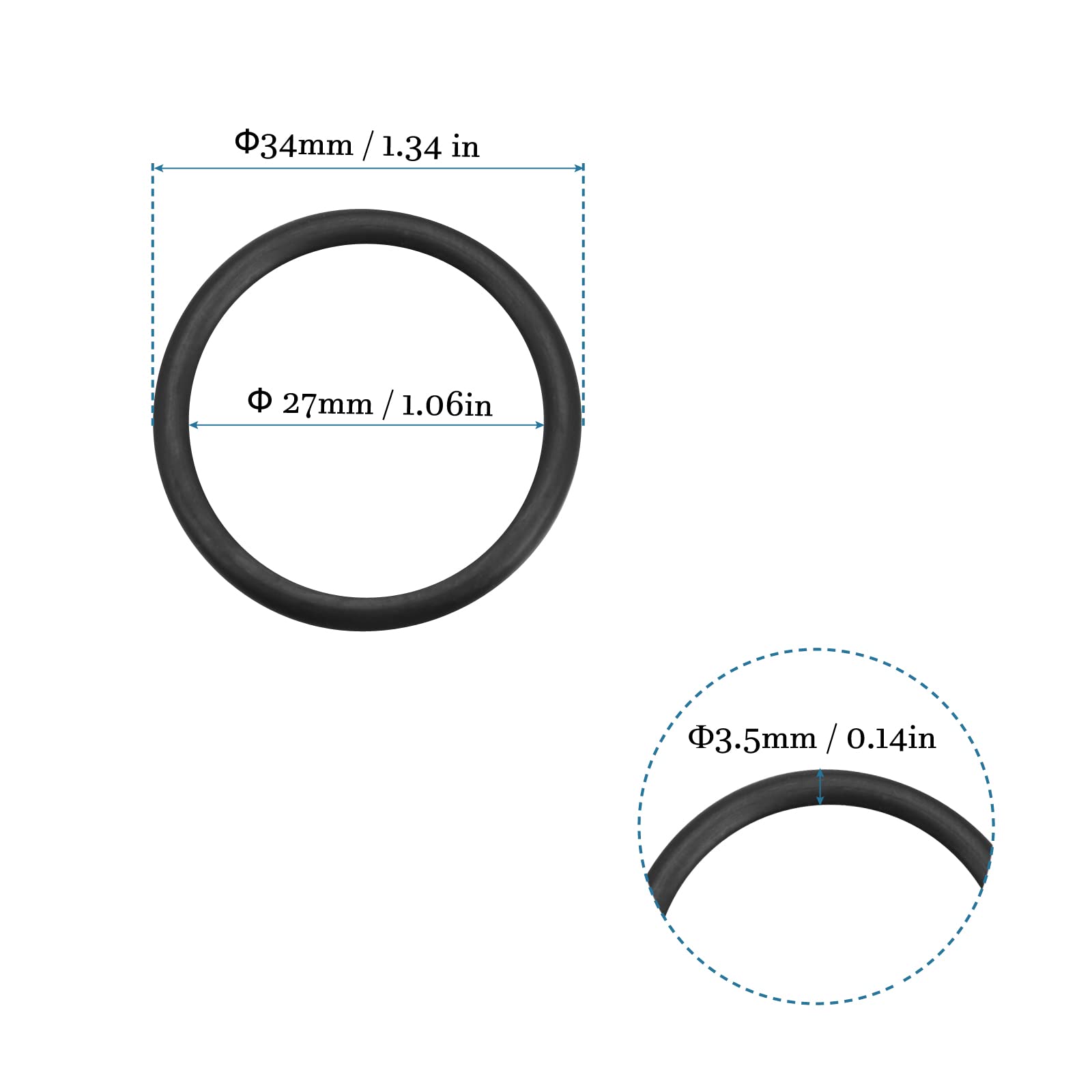 O-Ringe Nitrilkautschuk 10 mm x 13 mm x 1,5 mm Dichtringe Dichtung 50St