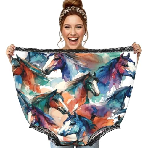 Cadeaux gag culotte granny surdimensionnée avec cheval coloré pour rire