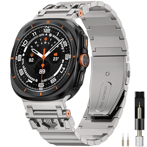 Bracelet Galaxy Watch Ultra 47mm avec fixation un clic et maillons acier robustes Miimall