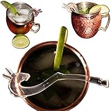 12,7 cm (5 Zoll) Royer Moscow Mule Rührstäbchen aus Kunststoff, Vintage-Stil, 24 Stück, gefrosteter Kristall, hergestellt in den USA von Royer Corporation
