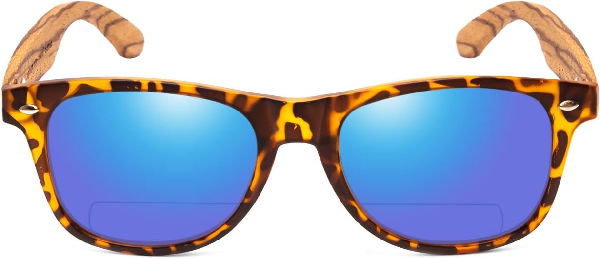 Coyote Eyewear Woodie Polarized Sunglasses | Natural Wood Temples | Unisex Design | Included Storage Bag