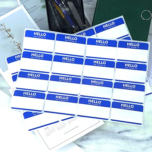 Zacool 480 Pcs Name Tag Stickers (3"x 2") Blue Hello My Name is Stickers Identification Badges, Easy Peel and Stick Name Tags for Themed Party, Family, Home, School, Office, Conferences - Image 4
