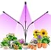 Grow Light, Grow Lights for Indoor Plants, Plant Castle 30W 60 LED Bulbs Timming Plant Grow Lamp with Red, Blue Spectrum, 3/6/12H Timer, 3-Head Divide Control Adjustable Gooseneck, 100 Dimmable Levels