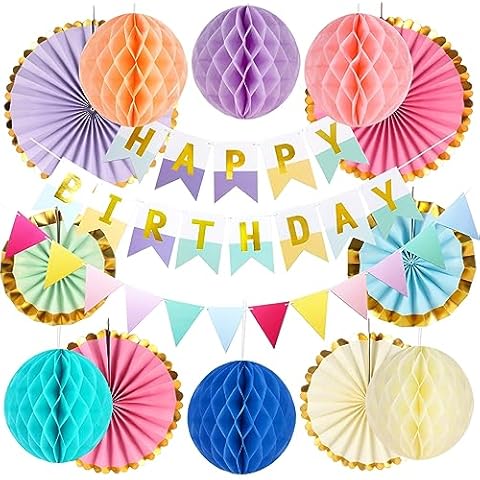 Pastel Birthday Decorations Set for Girls Cover
