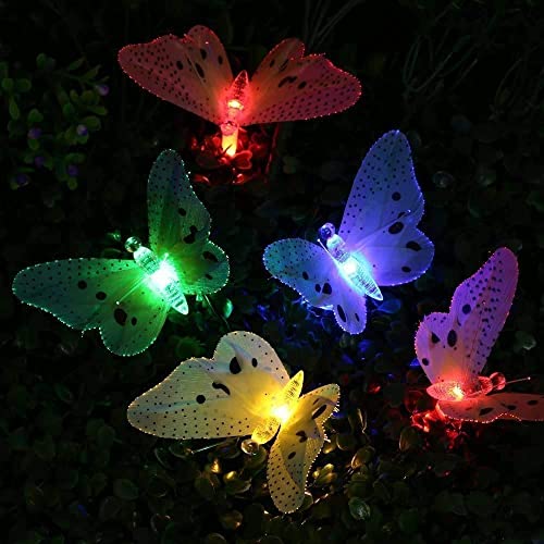 Beroia Butterfly String Lights Battery Powered Indoor Bedroom Outdoor Waterproof For Outside Color Changing 12 Led Rope Lights Hanging Fairy Lights Christmas Light Party Patio Wedding #TOP2