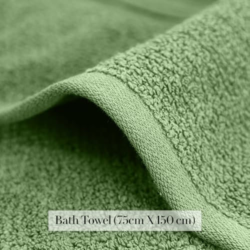 Image of LANE LINEN Luxury Bath Towels Set - 1 Piece, 100% Cotton Bathroom Towels, Zero Twist, Quick Dry Absorbent Bath Towel, Super Soft Gym Towel - Olive