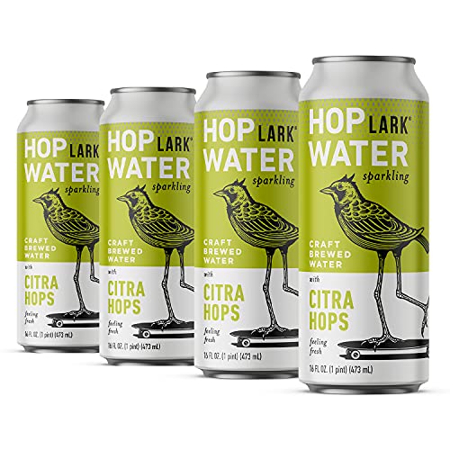 HOPLARK Water - Citra - Sparkling Hop Water - Organic, Gluten Free, Vegan, Zero Sugar, Zero Artificial Ingredients, Whole30 Approved, (12, 16oz. Cans) Dry January