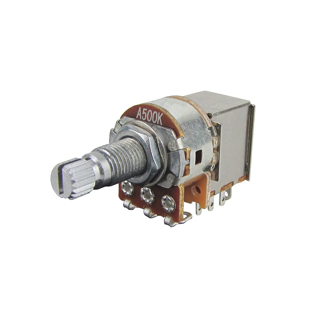 FLEOR A500K Push Pull Potentiometer Audio Cone Pots 18mm Long Split Shaft for Electric Guitar Control Switch Parts Pack of 2 - Image 3