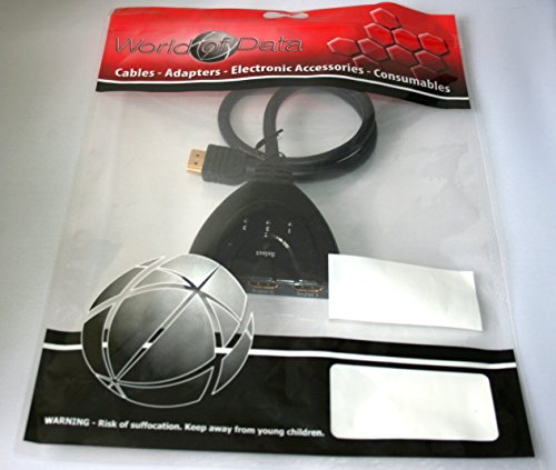 World of Data - World of Data - Switch HDMI con 3 puertos Full HD, negro