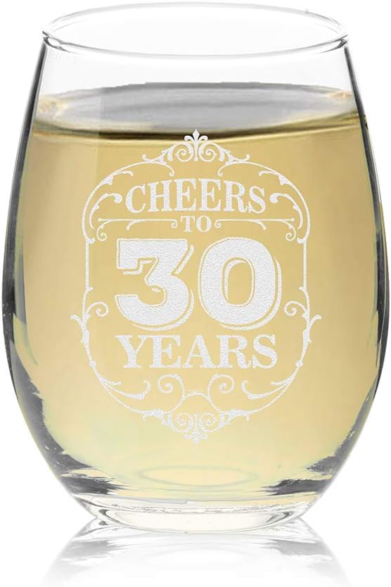 Hоlіdау Dеаlѕ 🛒 Veracco Cheers To 30 Years 30th Birthday Gift For Him Her Thirty and Fabulous Stemless Wine Glass (Clear, Glass) 🔥 Flаѕh Sаlе Veracco Cheers To 30 Years 30th Birthday Gift For Him Her Thirty and Fabulous Stemless Wine Glass (Clear, Glass)