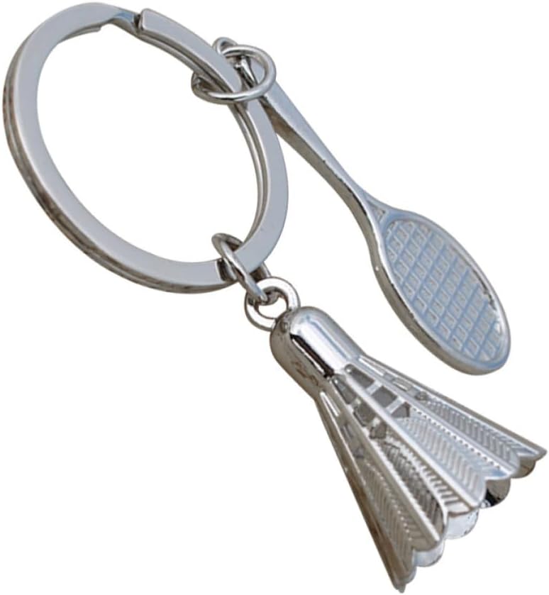 Beavorty Badminton Keychain Metal Pendant for Car Key and Cell Phone
