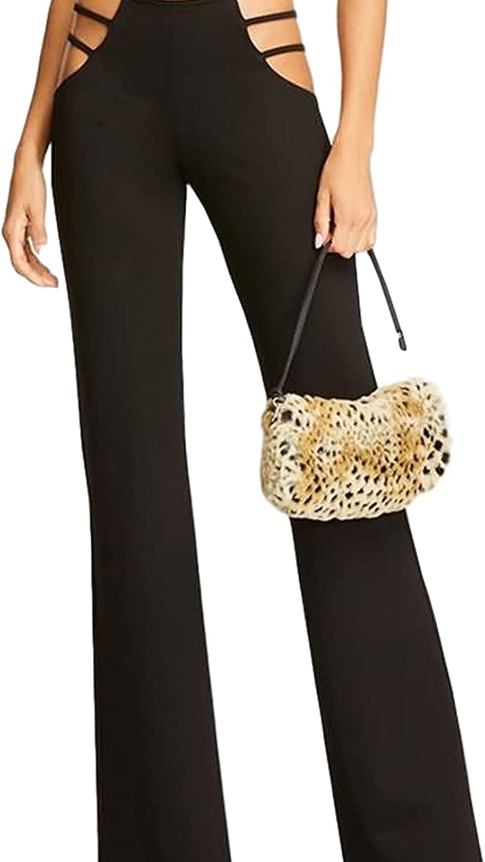 Low Waist Flare Pants Hollow Out 