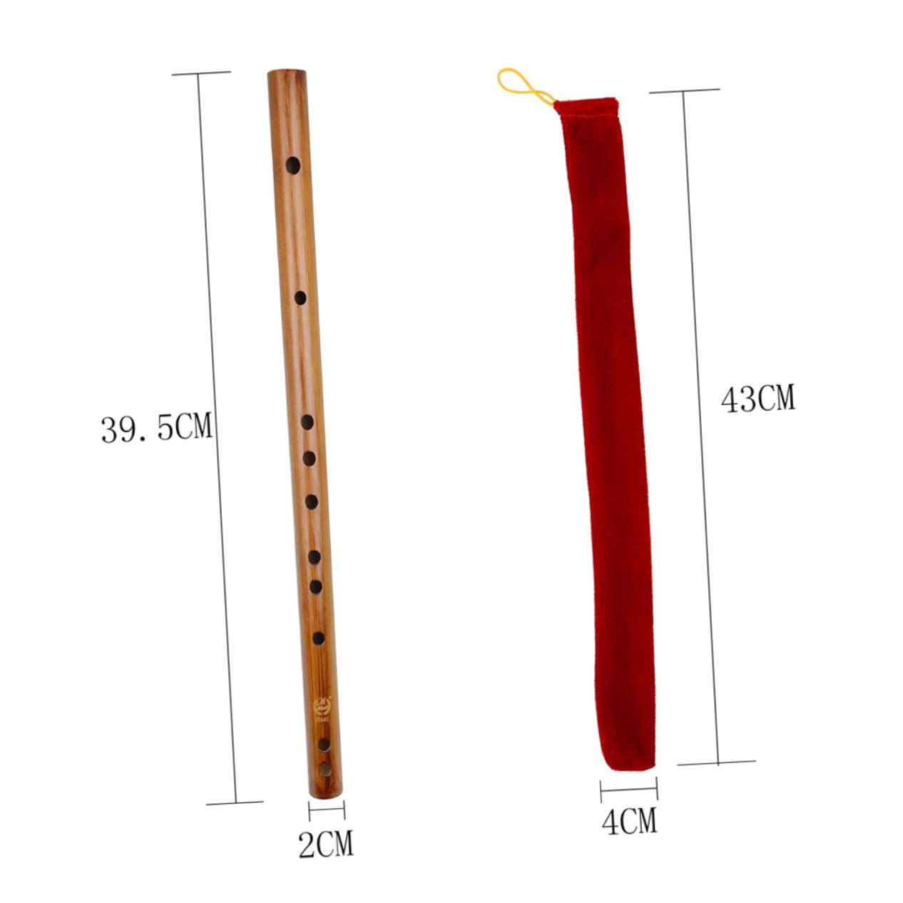 Flûte Piccolo Traditionnelle en Bois pour Débutants Finition Polie Miroir et Ouverture Fine, Livrée Paquet de Rangement en Tissu pour Musique à Vent