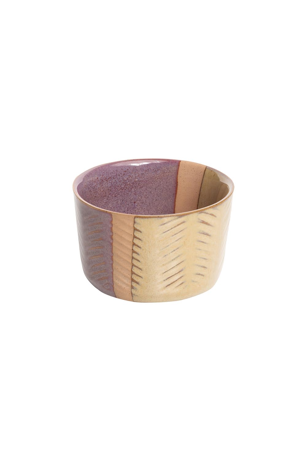 Tranquillo Ceramic Bowl Tapas Bowl, Dip Bowl, Snack Bowl, Industrial Snack Bowl, Purple/Sand, 9 x 9 x 5.5 cm