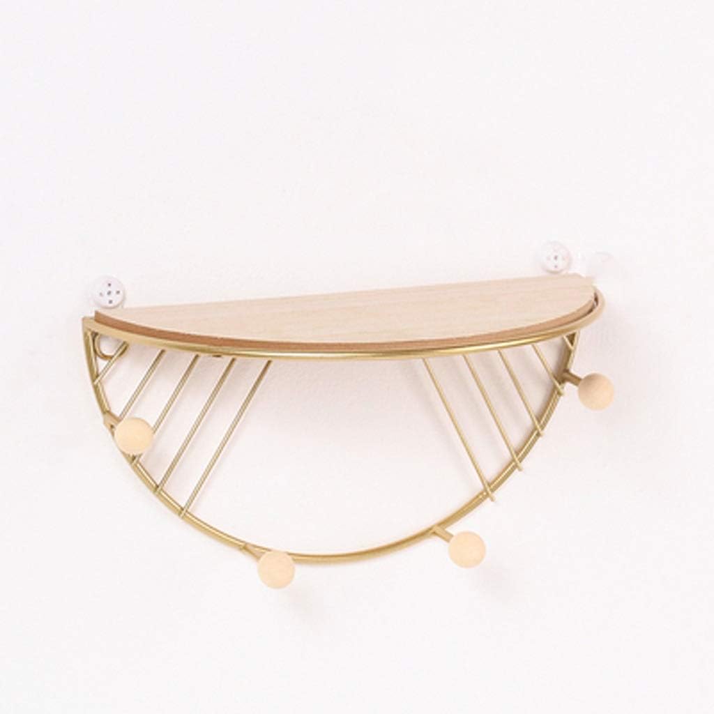 Iron Wall Mounted Storage Rack Key Holder Wall Decoration Shelf Towel Hanging Bathroom Organizer Home Kitchen Display Shelves(Small)