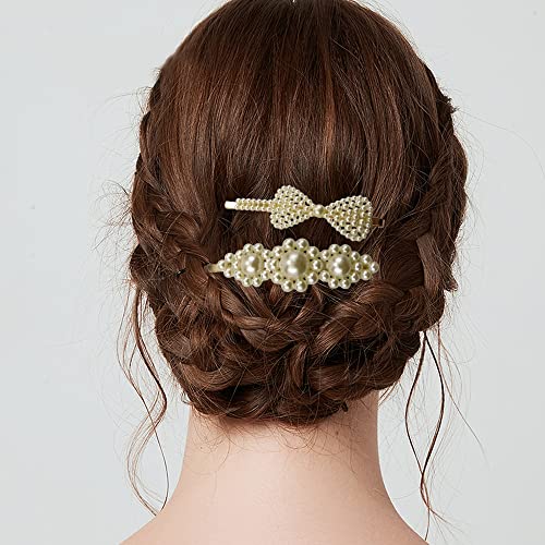 Naihod 10 Pcs Pearl Hair Clips,Handmade Cute Hair Barrettes, Beautiful Pearl Hair Clips Hair Accessories, Accessories Headwear Styling Tools, Gifts For Women Girls Decorative Party Wedding #TOP3