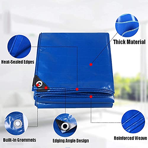 Bâche de protection résistante à l'eau toile cirée bleue 7x1m - 4