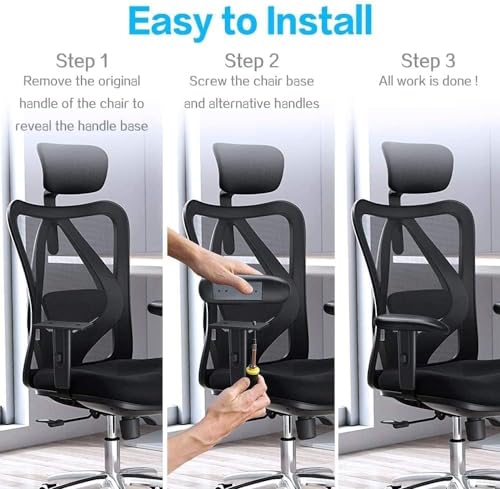Image of Office Chair Replacement Plastic Arm Pads, Chair Armrest Pads for Supporting Arms and Hand Rest for Chair (with 4 Free Screws, Black)