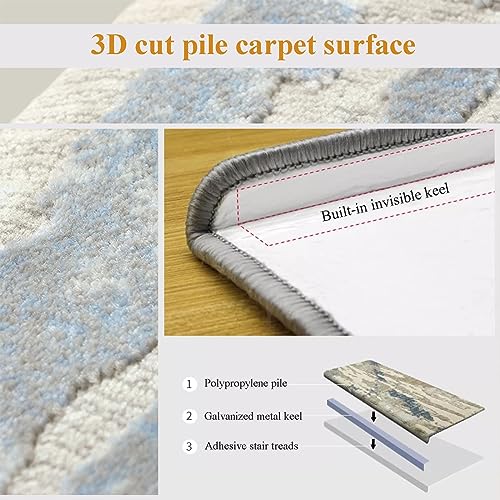 Alfombra autoadhesiva para escalones antideslizantes largos de madera interior 6