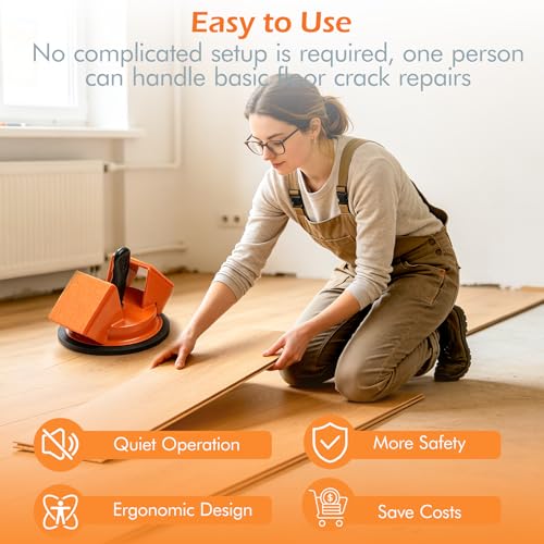 Floor Gap Fixer Tool with 45° Striking Surface, Heavy Duty Floor Gap Repair Tool, Enhanced Vacuum Suction Cup Complete Laminate & Vinyl Flooring Repair Kit with 6 Reusable Sticky Pads and Slot Cutter — view 4
