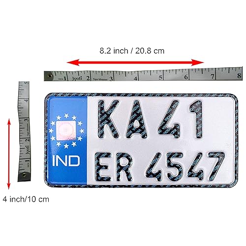 Image of Innovqaraj Embossed Ind Number Plate for Bike| Fancy | No Bar Or Serial Code| for Old Bike Only (Blue)
