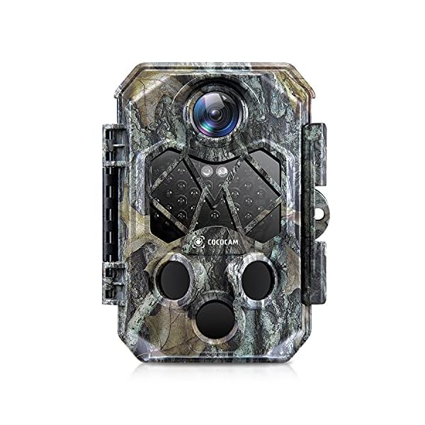 COCOCAM Wildkamera 4K 32MP Abzugsentfernung Bis 20m mit Bewegungsmelder, 0,2s Trigger Geschwindigkeit 45 pcs IR LEDs…