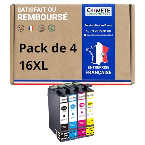 COMETE -16XL - 4 Cartucce d'Inchiostro Compatibili con EPSON 16