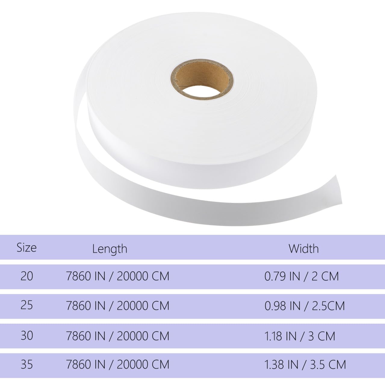 Mikikit Etichette Tessute per Abbigliamento 20x200 Mm Rotolo, Etichetta Dimensioni Scrivibile Non Tessuto, Lavabili e Stirabili, per Classificazione Taglie Magliette e Cappotti,