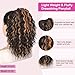 AISI BEAUTY Curly Ponytail Extension 14 Inch Drawstring Ponytail for Women Clip in Synthetic Curly Pony Tails Hair Piece(Dark Brown with Golden Blonde Highlights)