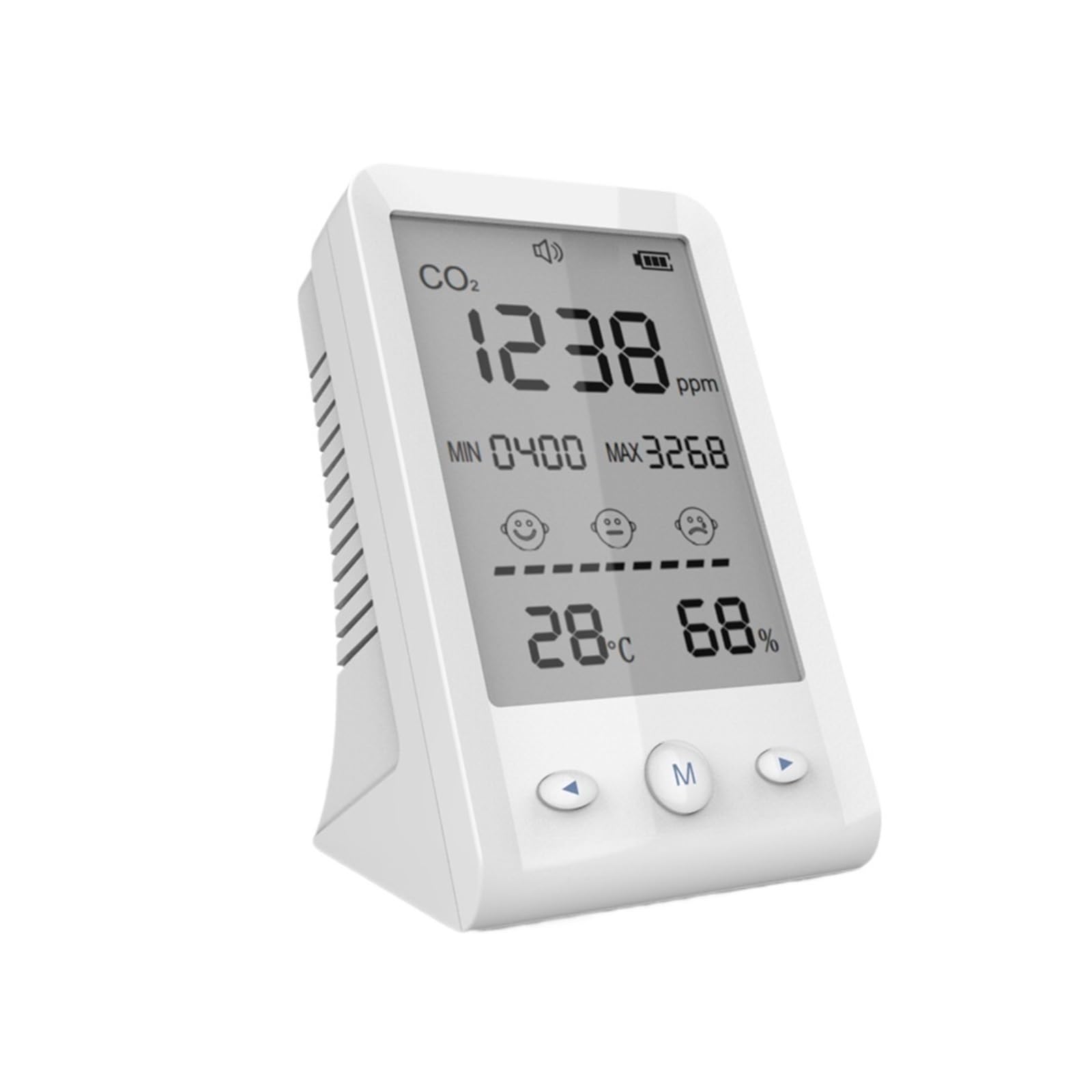 Monitor della qualità dell'aria, Misuratore di CO2, rilevatore di temperatura e umidità, analizzatore di gas e monitor a qualità 'aria 3 in 1 con display LCD
