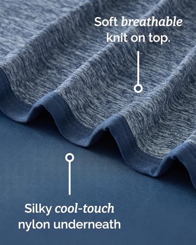 Image of Cooling Blanket for Hot Sleepers - Cold Blanket King /Cal King Size - Double-Sided, Ultra Cool for Summer, Night Sweats & All Seasons - Soft, Lightweight & Breathable for Bed or Couch - Navy, 50 inch x 60 inch